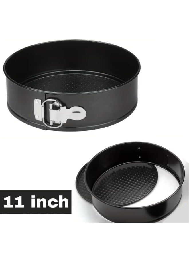 AMM 11-Inch Round Cheesecake Pan with Removable Bottom – Carbon Steel Non-Stick Springform Baking Pan, Leak-Proof Cake Mold for Cheesecake, Pizza, Birthday & Christmas Cakes (1 PCS) - Image 3